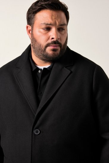 Men+ 482 Voděodolný kabát ve vzhledu vlny Černá - Bundy - Bundy Nadměrné Velikosti - 2XL-8XL