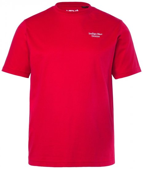 Men+ 500 Tričko Indigo Blue Denim Tmavě červená - Trička - Trička nadměrné velikosti - 2XL-14XL