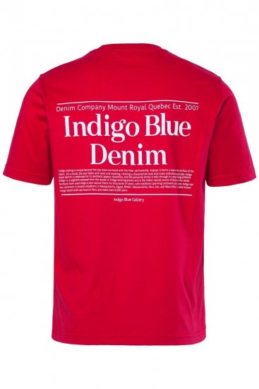 Men+ 500 Tričko Indigo Blue Denim Tmavě červená - Trička - Trička nadměrné velikosti - 2XL-14XL