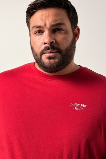 Men+ 500 Tričko Indigo Blue Denim Tmavě červená - Trička - Trička nadměrné velikosti - 2XL-14XL