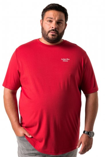 Men+ 500 Tričko Indigo Blue Denim Tmavě červená - Trička - Trička nadměrné velikosti - 2XL-14XL