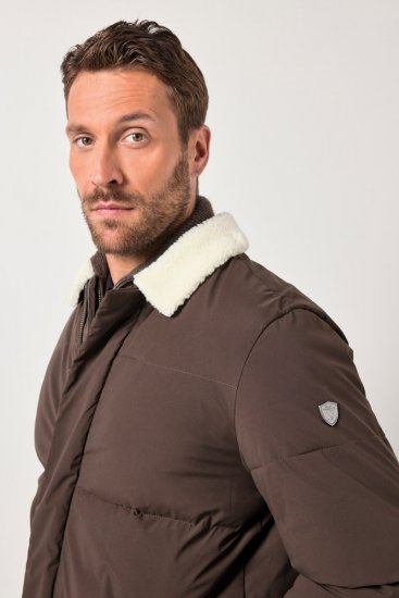 JP1880 842508 Bunda s teddy límcem Oříšková - Bundy - Bundy Nadměrné Velikosti - 2XL-8XL