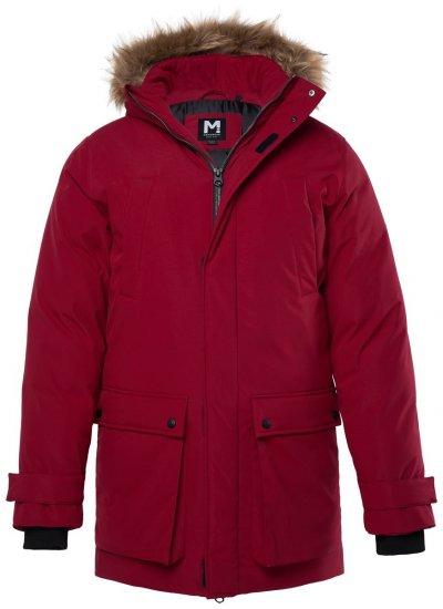 Men+ 619 Funkční parka s kapucí z umělé kožešiny Vínově červená - Bundy - Bundy Nadměrné Velikosti - 2XL-8XL