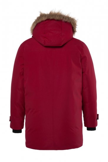 Men+ 619 Funkční parka s kapucí z umělé kožešiny Vínově červená - Bundy - Bundy Nadměrné Velikosti - 2XL-8XL