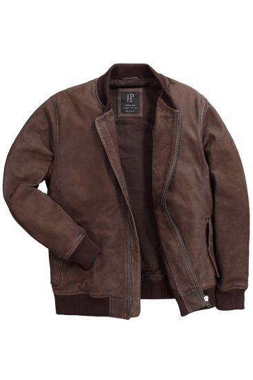 JP1880 Jacket Buffed Nubuck Lamb Leather Brown - Bundy - Bundy Nadměrné Velikosti - 2XL-8XL