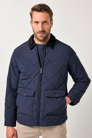 JP1880 842790 Prošívaná bomber bunda z recyklovaného materiálu Tmavě modrá - Bundy - Bundy Nadměrné Velikosti - 2XL-8XL