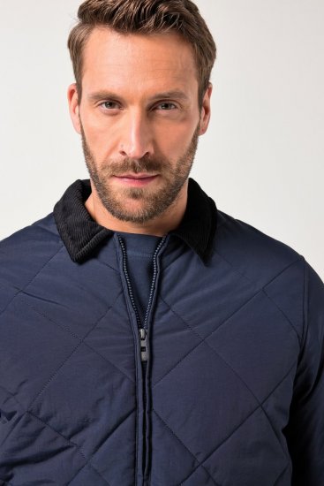 JP1880 842790 Prošívaná bomber bunda z recyklovaného materiálu Tmavě modrá - Bundy - Bundy Nadměrné Velikosti - 2XL-8XL