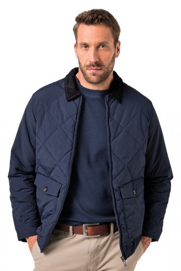 JP1880 842790 Prošívaná bomber bunda z recyklovaného materiálu Tmavě modrá - Bundy - Bundy Nadměrné Velikosti - 2XL-8XL