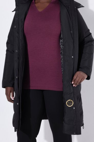 Ulla Popken SYMPATEX Triple Function Coat Black - Kabáty - Dámské kabáty pro plnoštíhlé