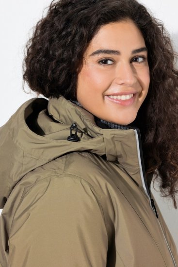 Ulla Popken 844034 Funkční bunda Khaki - Bundy - Dámské bundy velkých velikostí