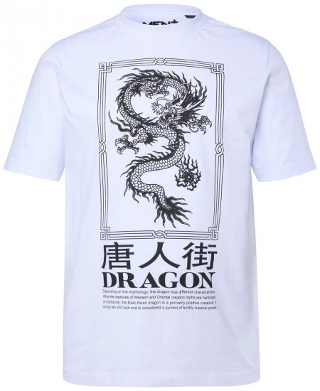 Men+ 299 Tričko Drak Bílá - Trička - Trička nadměrné velikosti - 2XL-14XL