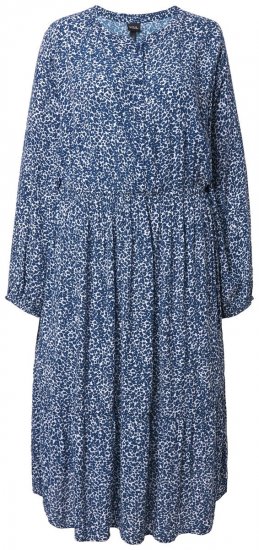 Ulla Popken 844594 Květované midi šaty Tmavě modrá - Midi šaty - Midi šaty pro plnoštíhlé ženy