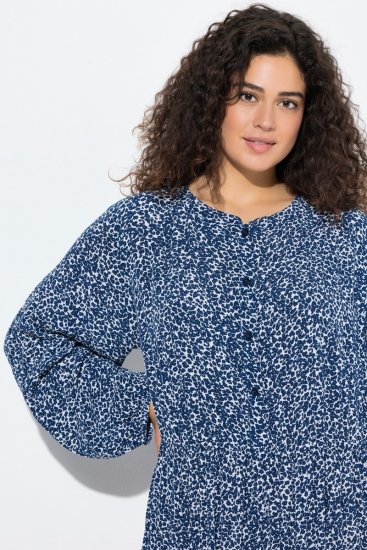 Ulla Popken 844594 Květované midi šaty Tmavě modrá - Midi šaty - Midi šaty pro plnoštíhlé ženy