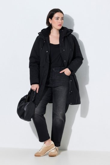 Ulla Popken 845111 Parka Černá - Kabáty - Dámské kabáty pro plnoštíhlé