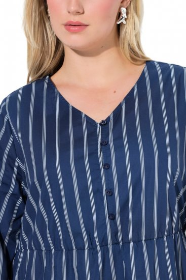 Ulla Popken 845863 Pruhované šaty s výstřihem do V Tmavě modrá - Šaty - Šaty pro všechny velikosti