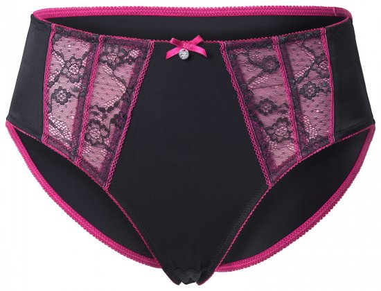 Ulla Popken 845885 Květované kalhotky s krajkou Růžová - Kalhotky - 