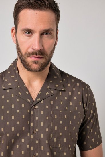 JP1880 Boxy Cuba Short Sleeve Shirt Brown - Košile - Košile 2XL-10XL