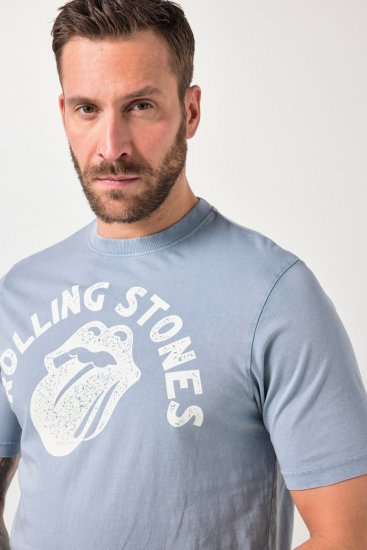 JP1880 846221 Rolling Stones Tongue Tričko Světle modrá - Trička s kapelami - Kapelová trička ve velikostech 2XL–10XL