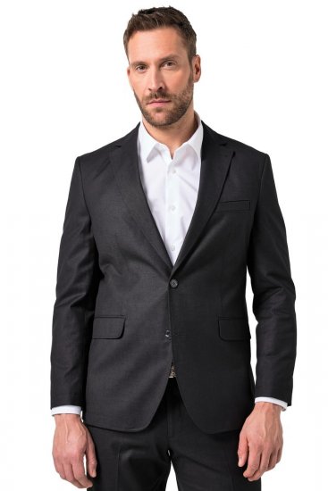 JP1880 Korsika Sako ve vzhledu lnu Černá - Obleky - Obleky 2XL-8XL