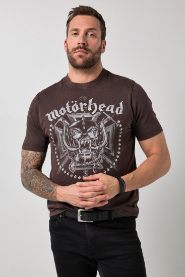 JP1880 Motörhead Soft Jersey Vintage T-Shirt Brown - Trička s kapelami - Kapelová trička ve velikostech 2XL–10XL
