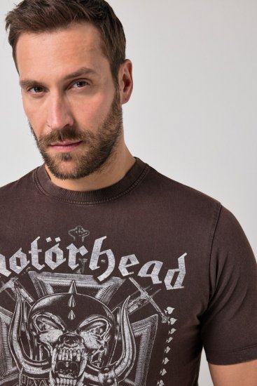 JP1880 Motörhead Soft Jersey Vintage T-Shirt Brown - Trička s kapelami - Kapelová trička ve velikostech 2XL–10XL