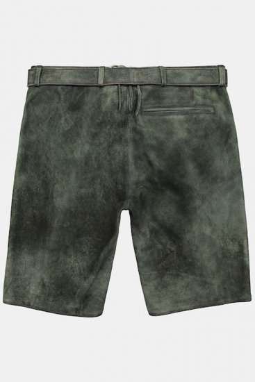 JP1880 846895 Bermudy z kozího semiše Tmavě olivová - Šortky - Šortky Nadměrné Velikosti W40-W60
