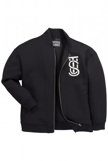 STHUGE 847083 Varsity bunda ze scuba látky Černá - Bundy - Bundy Nadměrné Velikosti - 2XL-8XL