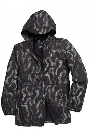 Jay-Pi 847852 Ultralehká outdoorová bunda s reflexním potiskem Černá - Bundy - Bundy Nadměrné Velikosti - 2XL-8XL
