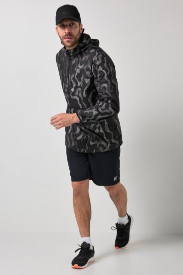 Jay-Pi 847852 Ultralehká outdoorová bunda s reflexním potiskem Černá - Bundy - Bundy Nadměrné Velikosti - 2XL-8XL