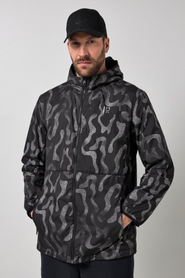 Jay-Pi 847852 Ultralehká outdoorová bunda s reflexním potiskem Černá - Bundy - Bundy Nadměrné Velikosti - 2XL-8XL
