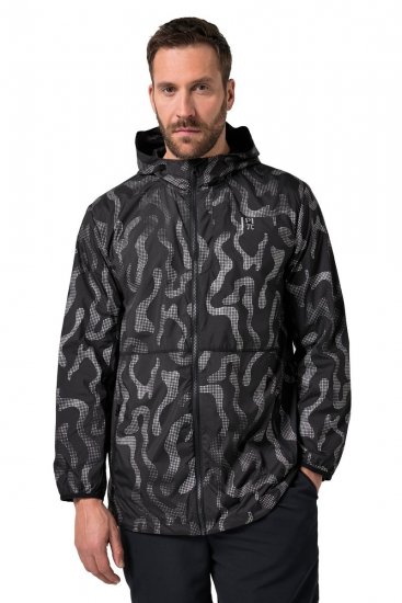 Jay-Pi 847852 Ultralehká outdoorová bunda s reflexním potiskem Černá - Bundy - Bundy Nadměrné Velikosti - 2XL-8XL
