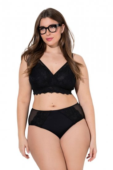 Ulla Popken 848693 Boxerky s krajkou Černá - Kalhotky - 