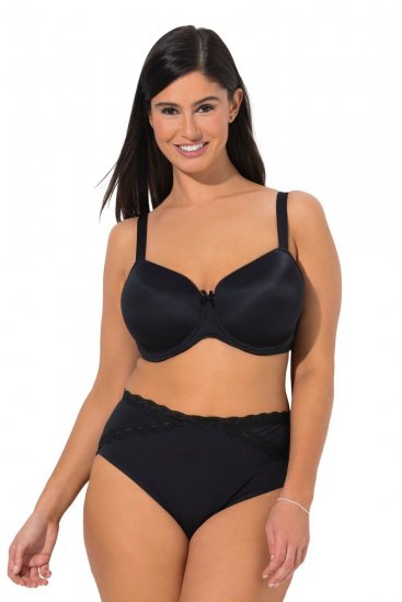 Ulla Popken 848803 Kalhotky s krajkou 3 ks Černá - Kalhotky - 
