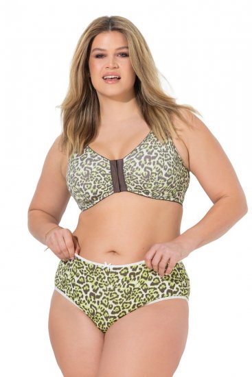 Ulla Popken 848810 Kalhotky se zvířecím vzorem 5 ks Taupe - Kalhotky - 