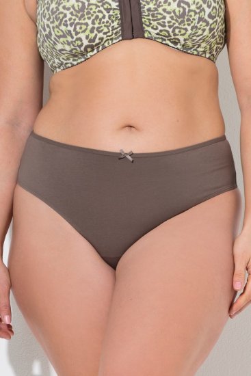 Ulla Popken 848826 Tanga kalhotky se zvířecím vzorem 3 ks Taupe - Kalhotky - 