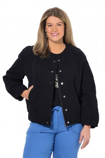 Ulla Popken 848940 Bomber bunda Černá - Bundy - Dámské bundy velkých velikostí