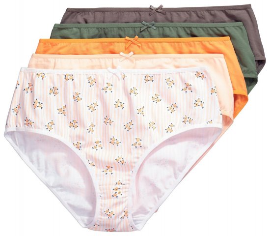 Ulla Popken 849098 Květované kalhotky 6 ks Oranžová - Kalhotky - 