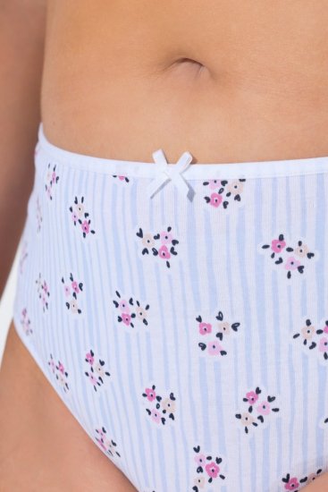 Ulla Popken 849098 Květované kalhotky 5 ks Světle modrá - Kalhotky - 