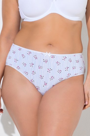 Ulla Popken 849098 Květované kalhotky 5 ks Světle modrá - Kalhotky - 