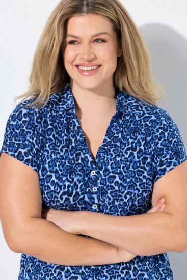 Ulla Popken 849144 Pyžamo se zvířecím vzorem Tmavě modrá - Pyžama/oblečení pro volný čas - 