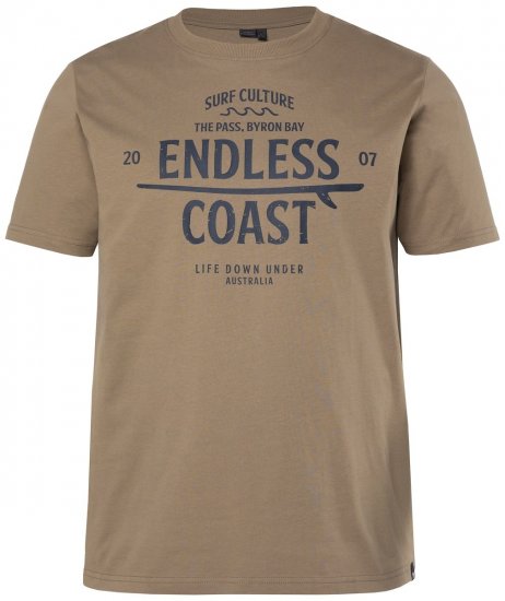 Men+ 448 Tričko Endless Coast Šedohnědá - Trička - Trička nadměrné velikosti - 2XL-14XL