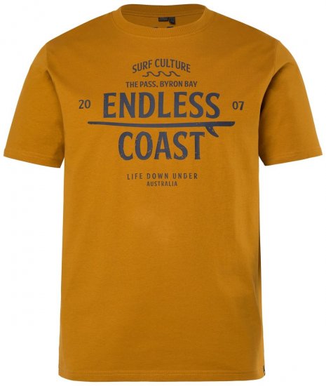 Men+ 448 Tričko Endless Coast Světle oříšková - Trička - Trička nadměrné velikosti - 2XL-14XL