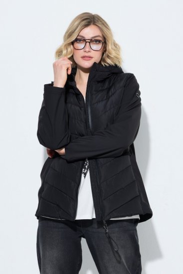 Ulla Popken 849472 Prošívaná bunda Černá - Bundy - Dámské bundy velkých velikostí