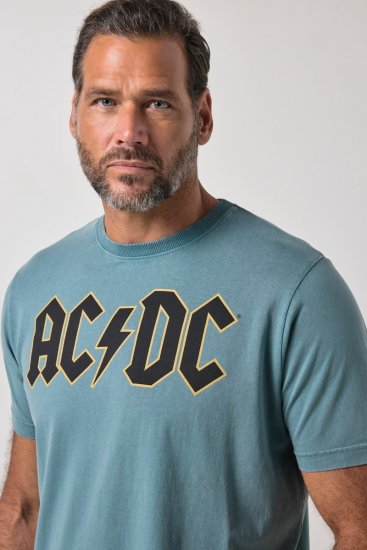 JP1880 849790 AC/DC Classic Logo Tričko Tyrkysově modrá - Trička s kapelami - Kapelová trička ve velikostech 2XL–10XL