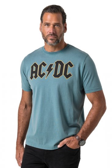 JP1880 849790 AC/DC Classic Logo Tričko Tyrkysově modrá - Trička s kapelami - Kapelová trička ve velikostech 2XL–10XL