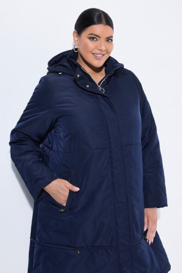Ulla Popken 849908 Bunda do deště Tmavě modrá - Bundy - Dámské bundy velkých velikostí