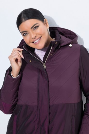 Ulla Popken 849908 Bunda do deště Vínově červená - Bundy - Dámské bundy velkých velikostí