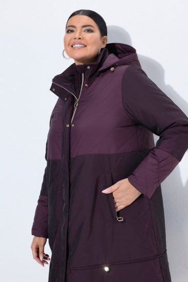 Ulla Popken 849908 Bunda do deště Vínově červená - Bundy - Dámské bundy velkých velikostí