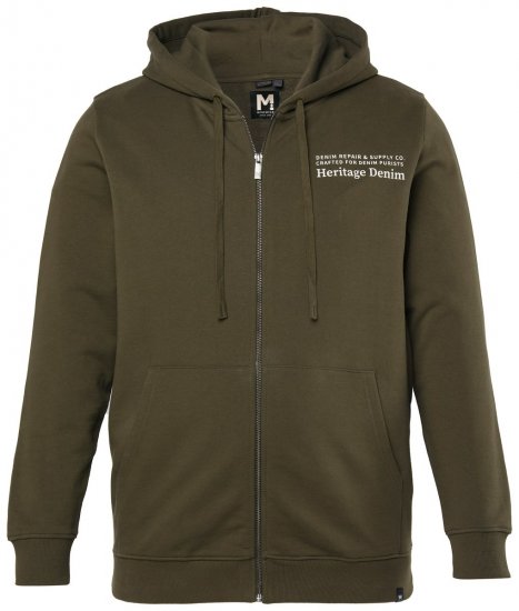 Men+ 375 Mikina s kapucí na zip Heritage Denim Khaki zelená - Mikiny & mikiny s kapucí - Mikiny & Mikiny s kapucí 2XL-12XL