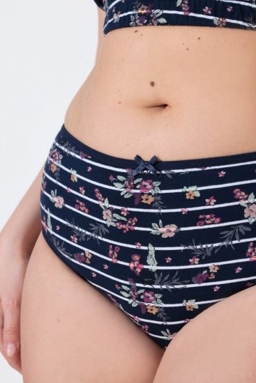 Ulla Popken 850538 Květované kalhotky z biobavlny 2 ks Tmavě modrá - Kalhotky - 